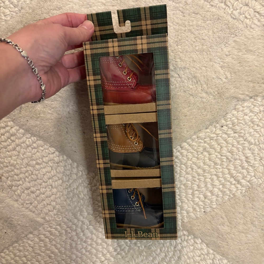 Set of 3 L.L. Bean Mini Boot Key Chains / Ornaments
